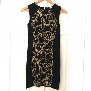 Black and Gold Mini Dress